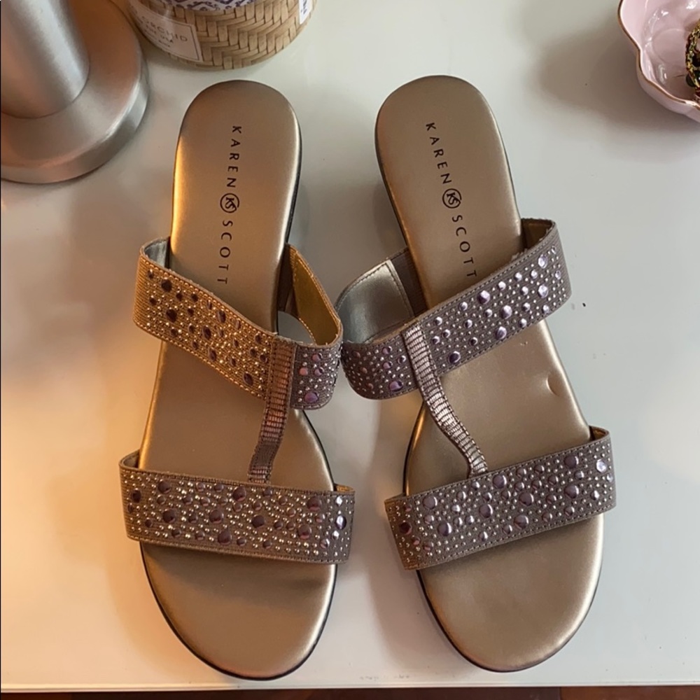 Silver strap sandals